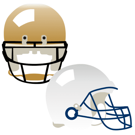 Superbowl Saints gold and Colts white football helmets clip art