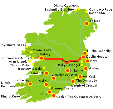 colorful green map of Connemara Ireland