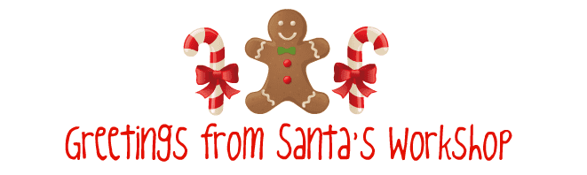 Personalized Santa letter 5: gingerbread man and candy canes 