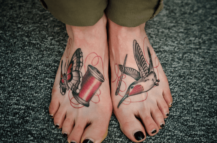 Hummingbird tattoos are versatile in placement