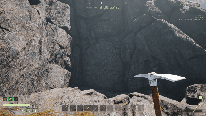 Behind this wall is a hidden cave. Simply take out your pickaxe and break your way through.
