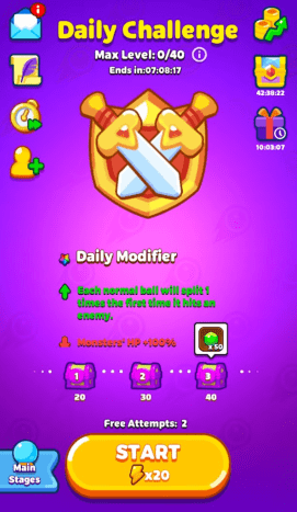 Take note of the modifiers you have to face. These change daily. You can also view the rewards in the chests as well as how long you have left to complete your daily challenge before the next one is made available.