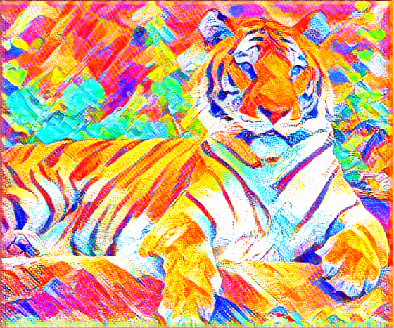 Tiger photo to unrealistic painting.