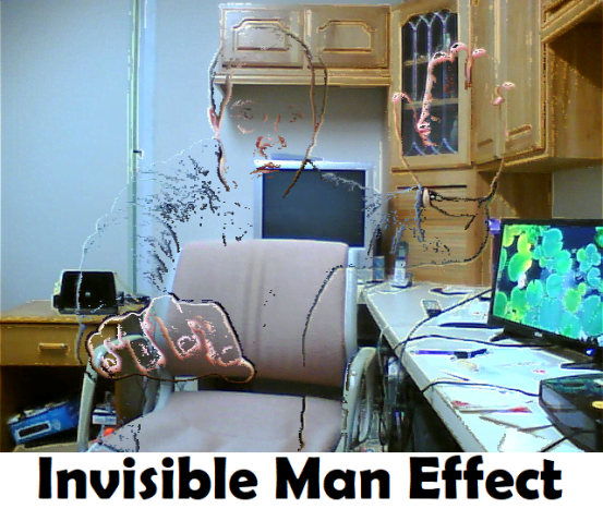 One of my first attempts at a visible invisible man effect