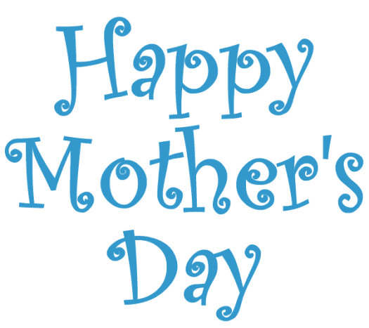 Happy Mother's Day clip art -- turquoise