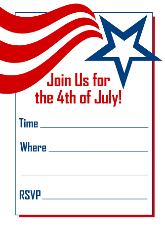 Shooting star vertical 4th of July party invite