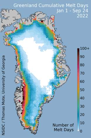 Ice melt is affecting the shores of Greenland, just as it is the shores of Alaska and other coastlines.