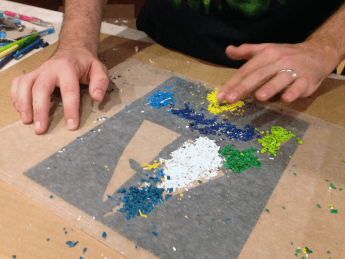 Making A Stained “glass” Window With Crayons And Wax Paper Feltmagnet