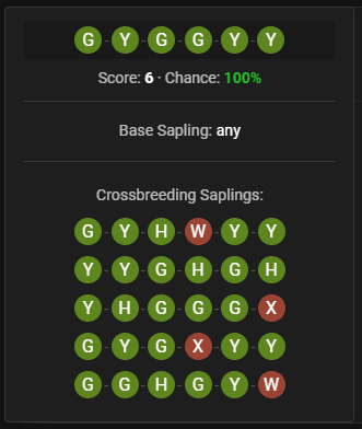 In this example, I have the clones necessary to make a YYYGGG clone! I simply need to plant any seed or clone into the center of the planter and surround it with the clones specified.