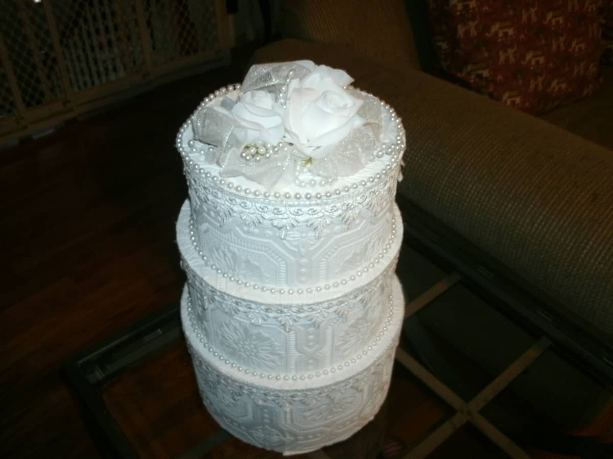 Amazon.com: Wedding Cake Card Box, two Tiers,printed money wrapping  paper,All The Best Card Boxes : Handmade Products