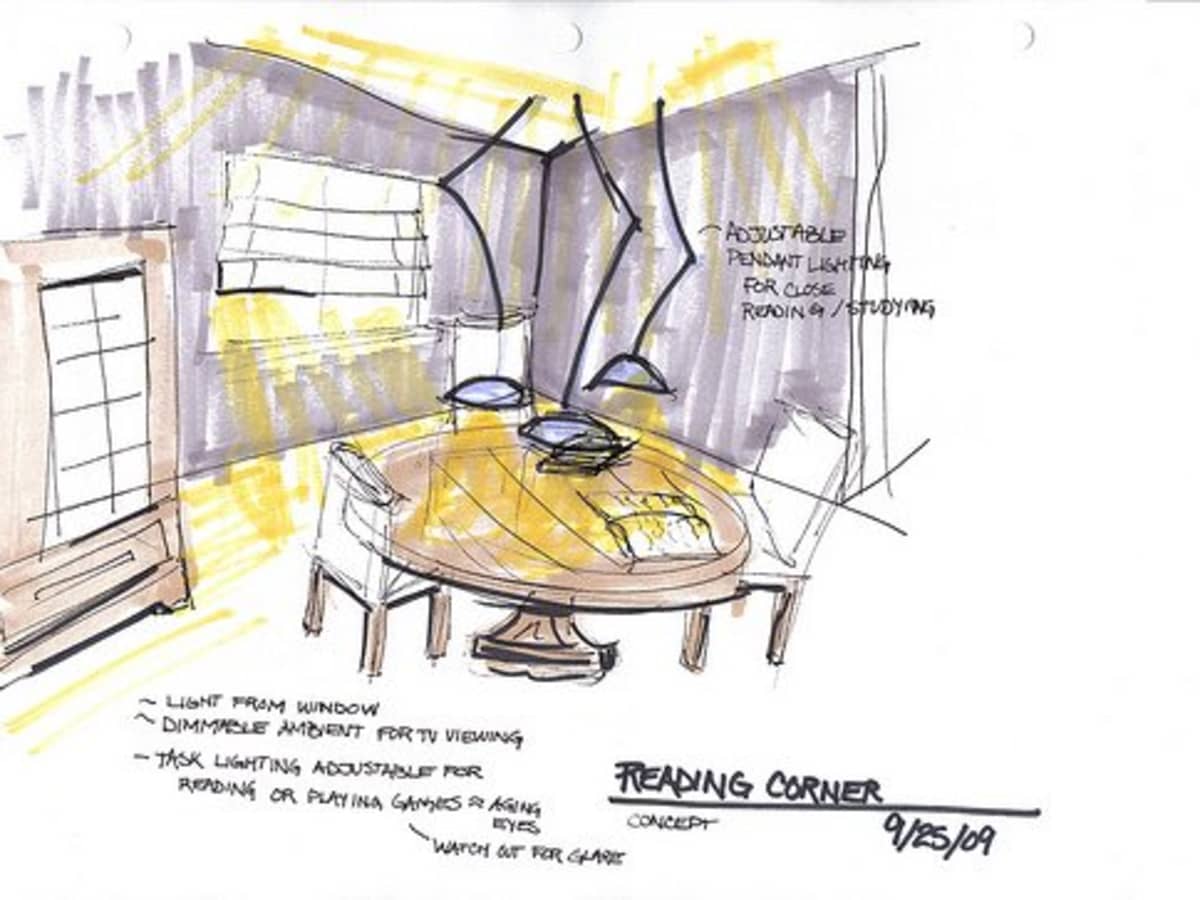 interior designer drawing