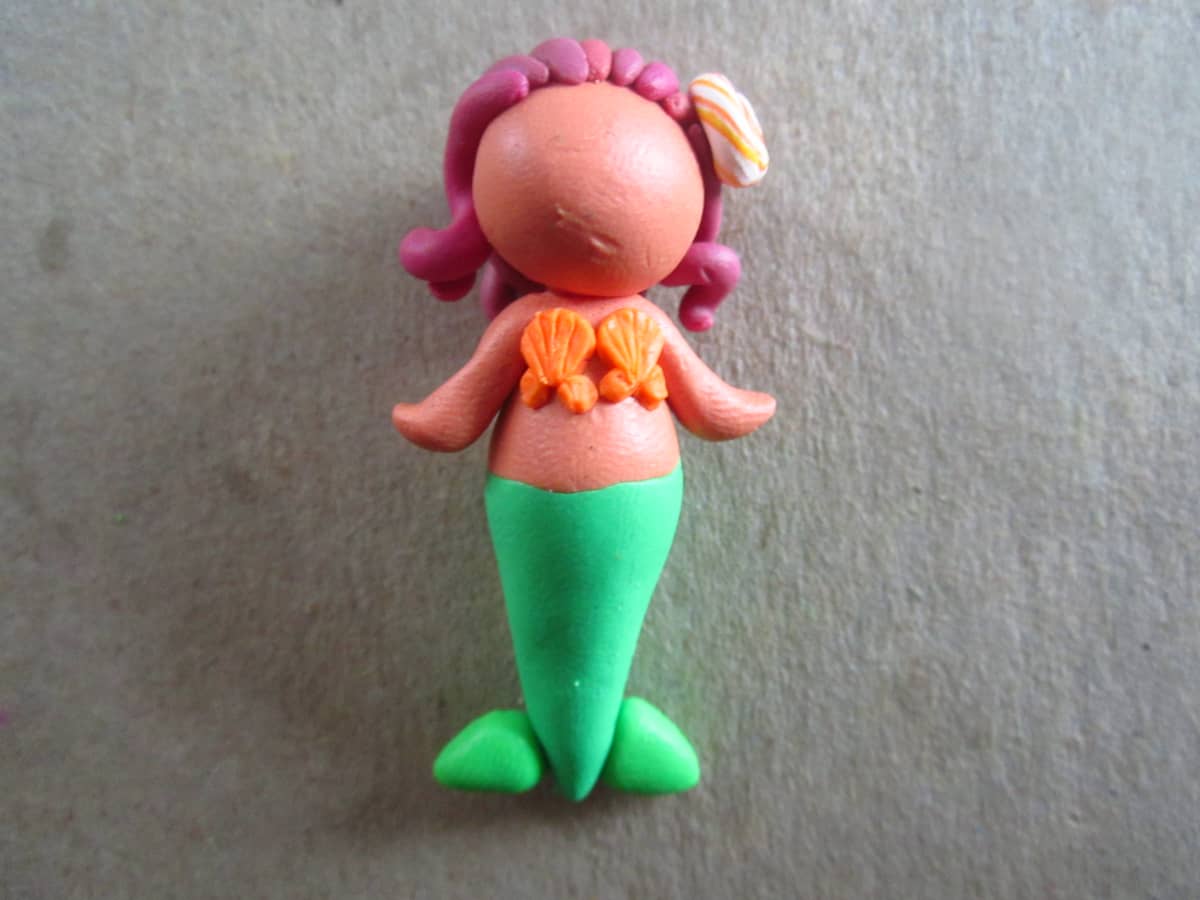 How to Make a Cute Polymer Clay Mermaid - FeltMagnet