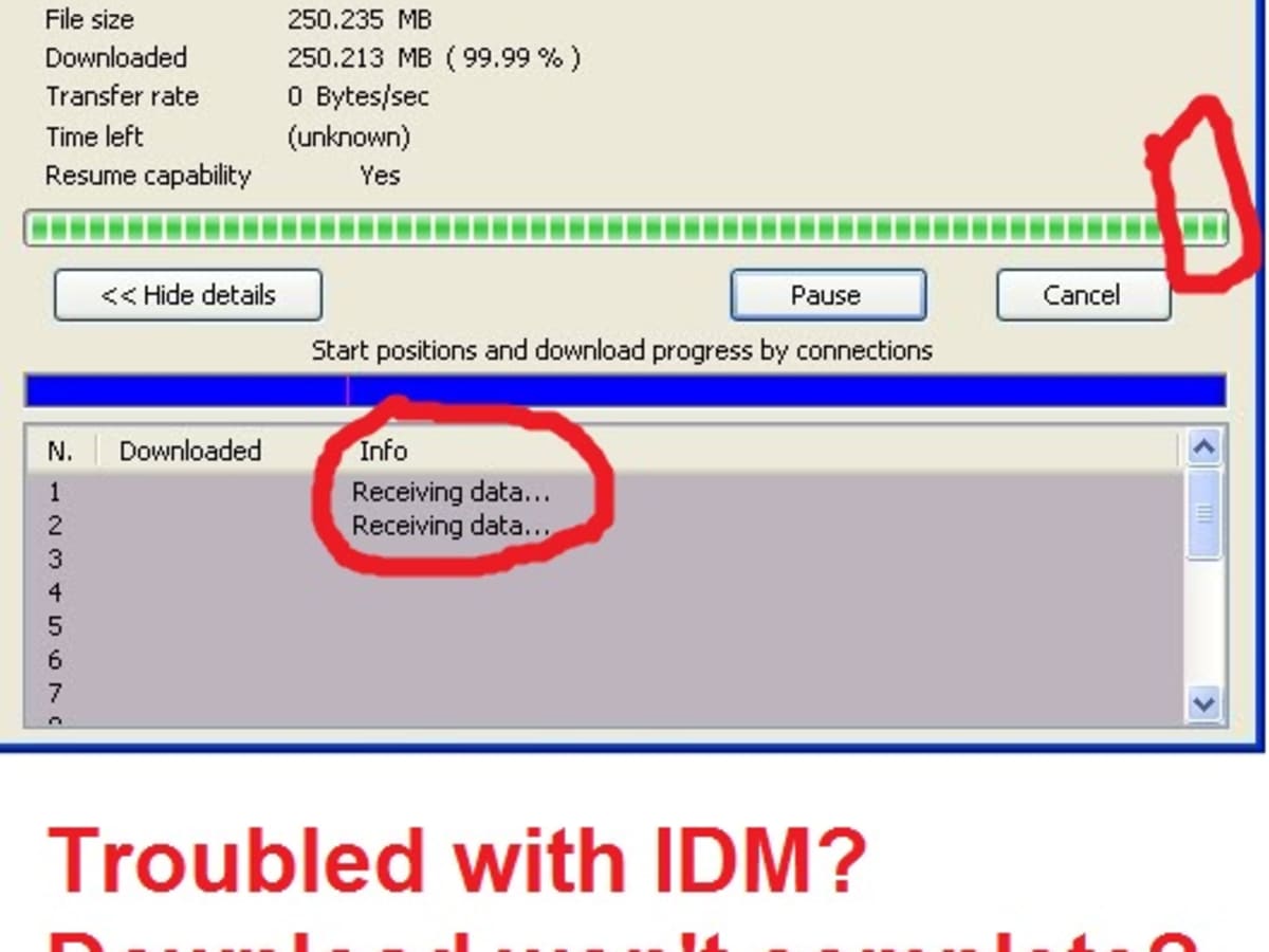 cannot transfer the to idm