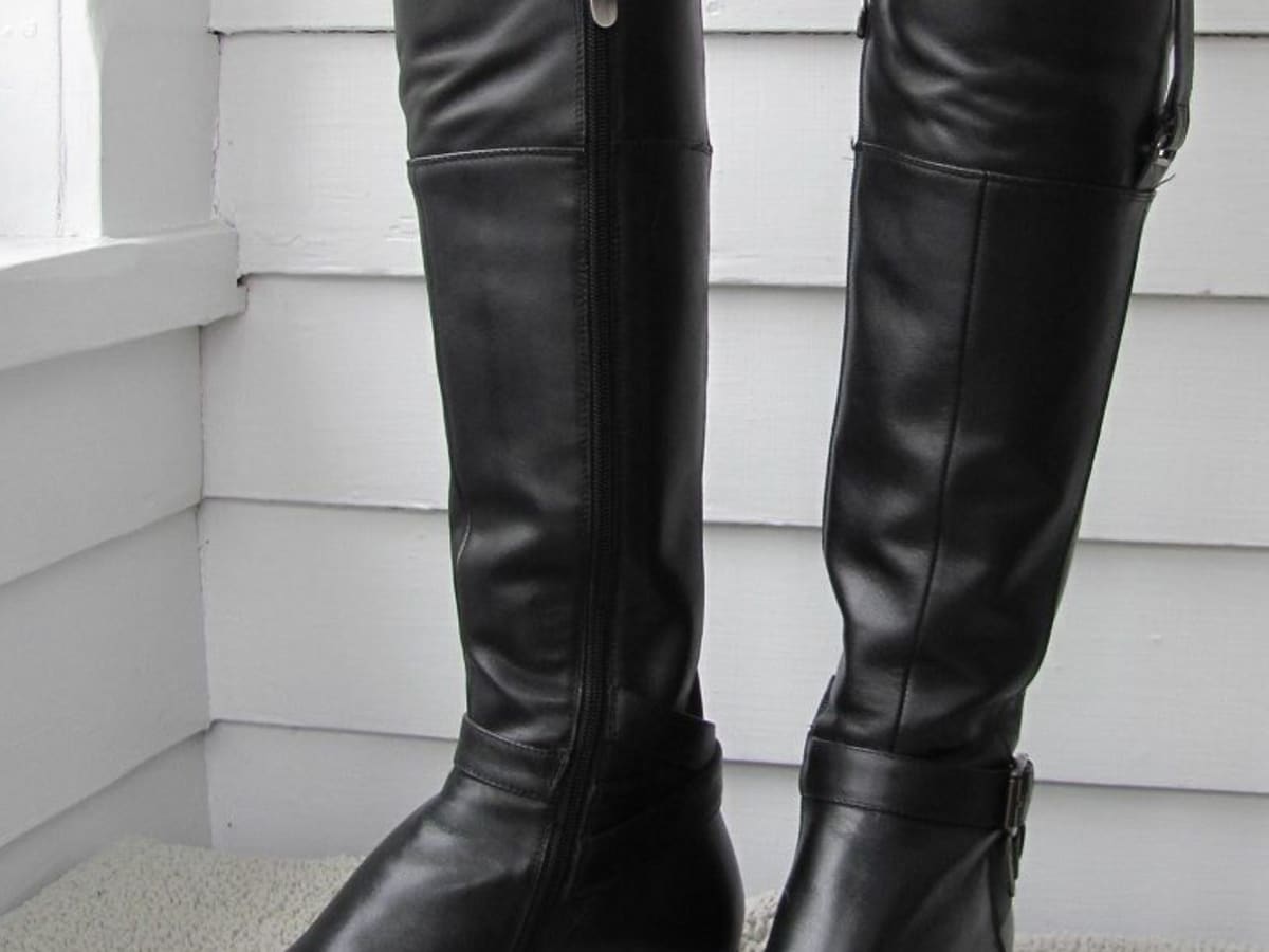 SoleiMani Gabi Leather Narrow Calf Riding Boots – Slim Calf Boots