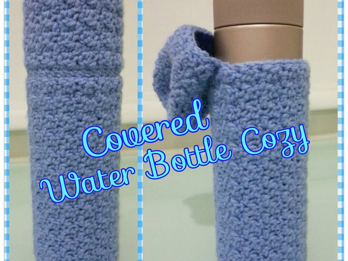 Crochet Water Bottle Holder From Upcycled Shopping Bags - Upcycle