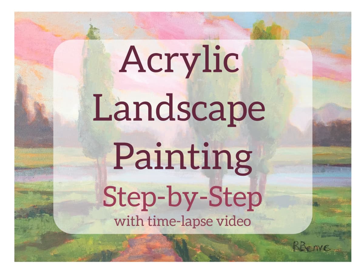 ACRYLIC PAINTING TUTORIAL ~ EASY STEP BY STEP LANDSCAPE ON MINI CANVAS 