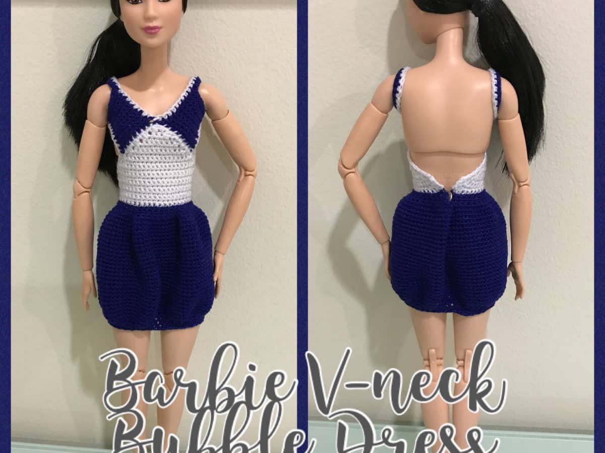 How to Make Crochet Party Dress For Barbie Dolls - Top With