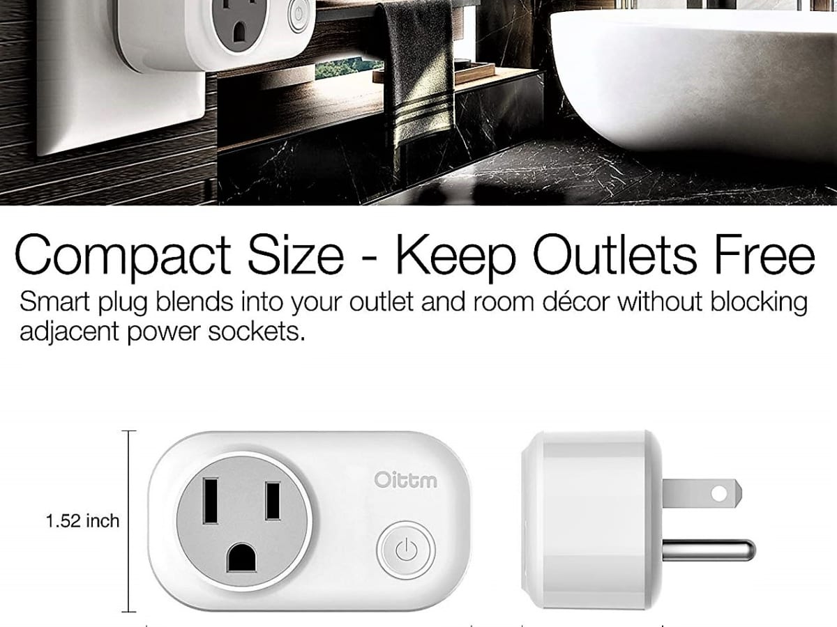 2 in 1 Smart Plug Socket Wireless Dual Power Socket with APP and Voice  Control Timing Switch Overload Protection Compatible with Home IFTTT 15A