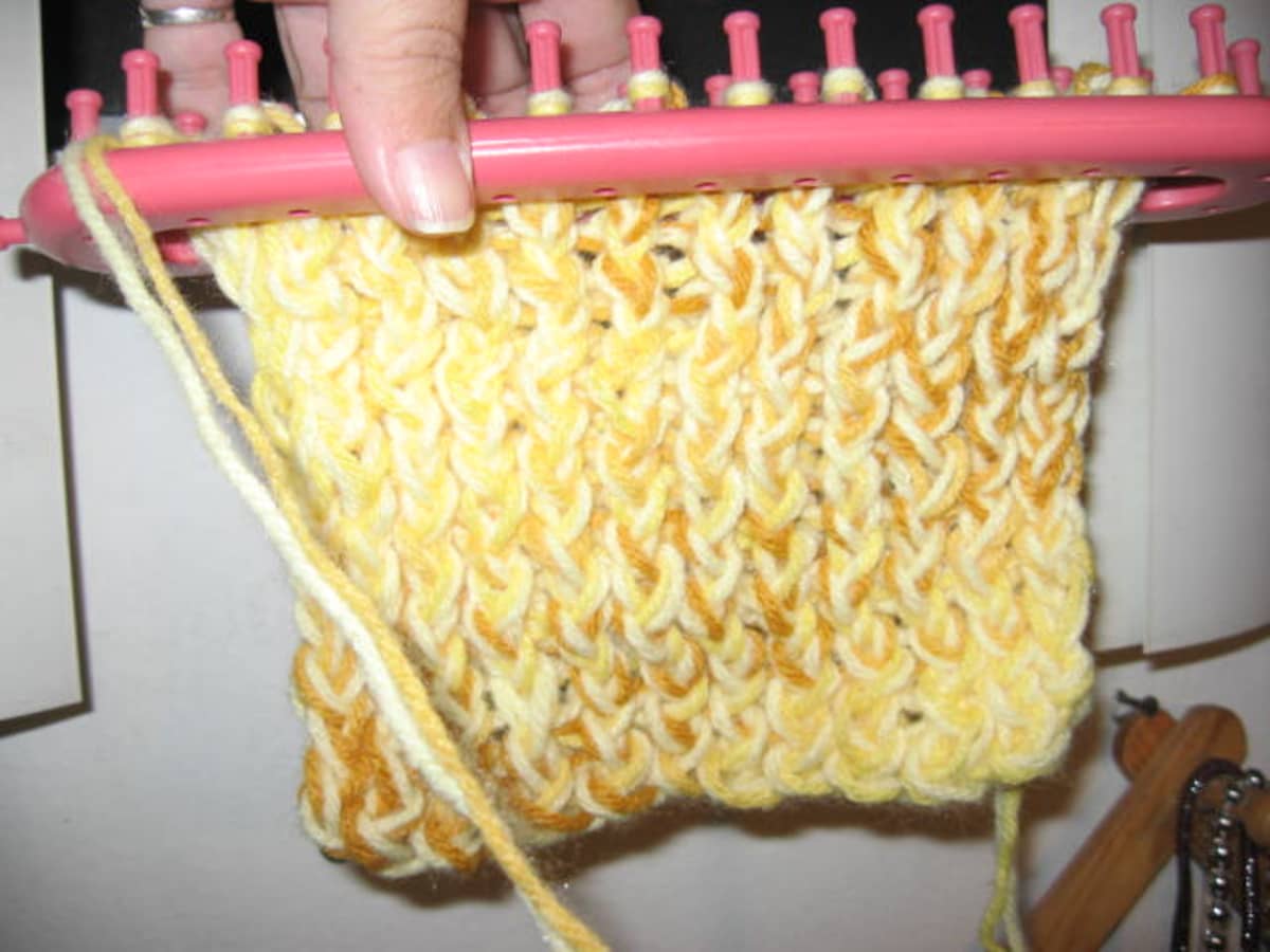 Triple Thin Yarn Loom Knitted Scarf