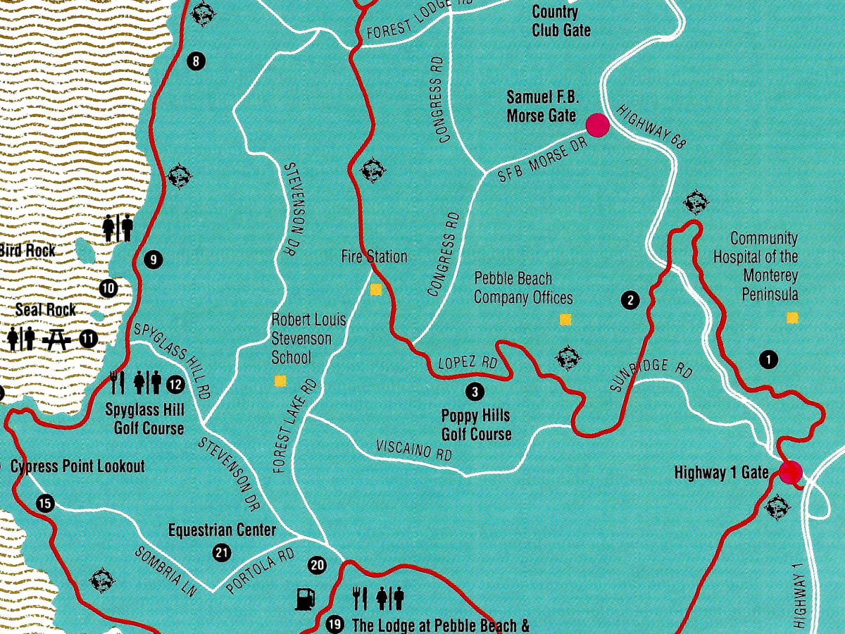 Monterey 17 Mile Drive Map Famous 17-Mile Drive In California (Including Pebble Beach And Seacoast) -  Wanderwisdom