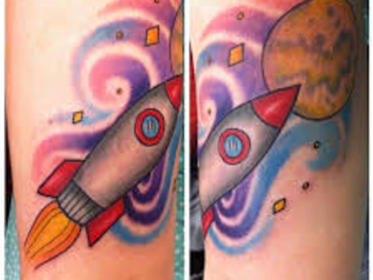 Rocket in space tattoo by Pablo Diaz Gordoa | Photo 21581
