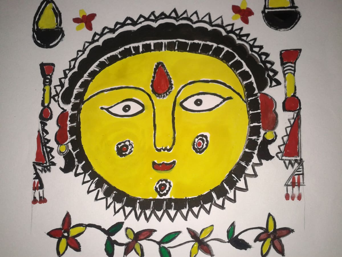 Madhubani drawing Drawing by Maryna Kassatly  Saatchi Art