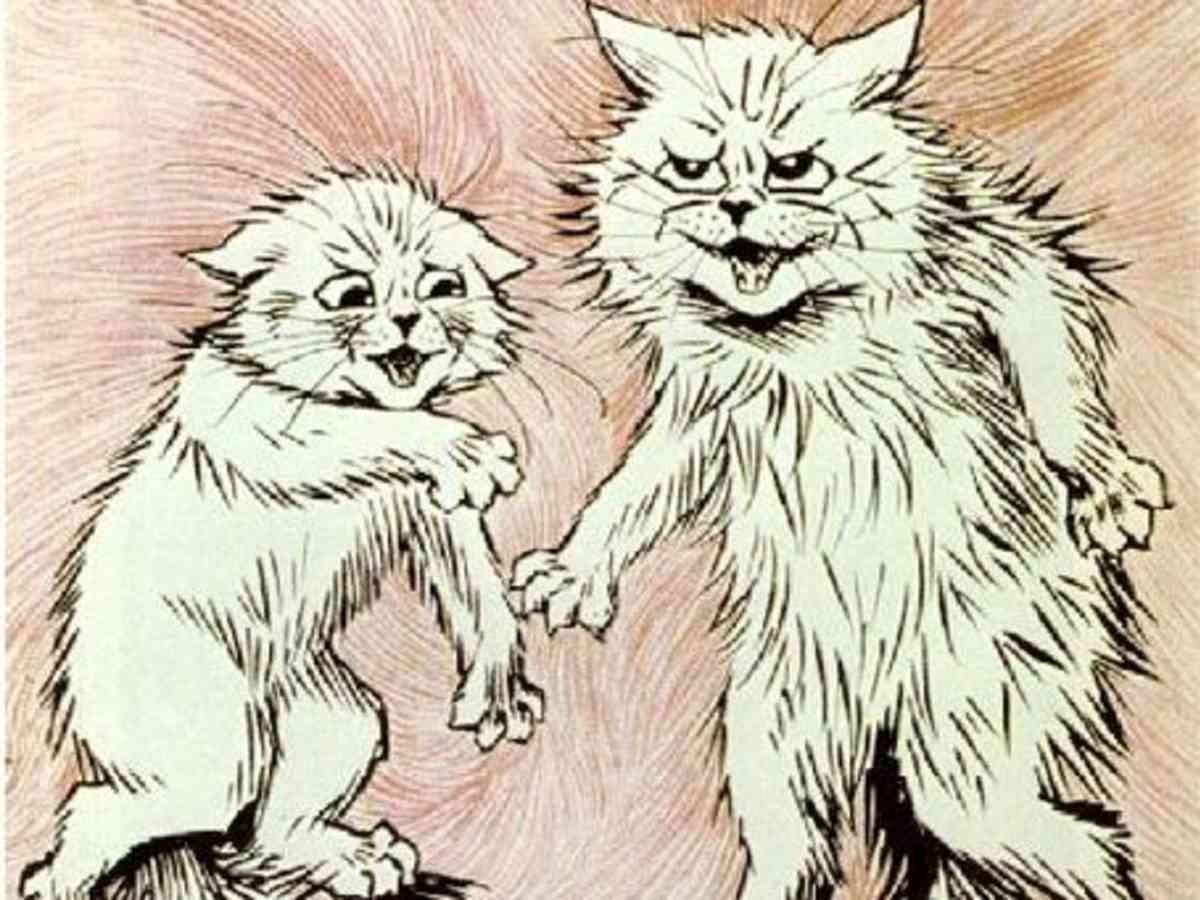 Disgruntled Louis Wain Cats