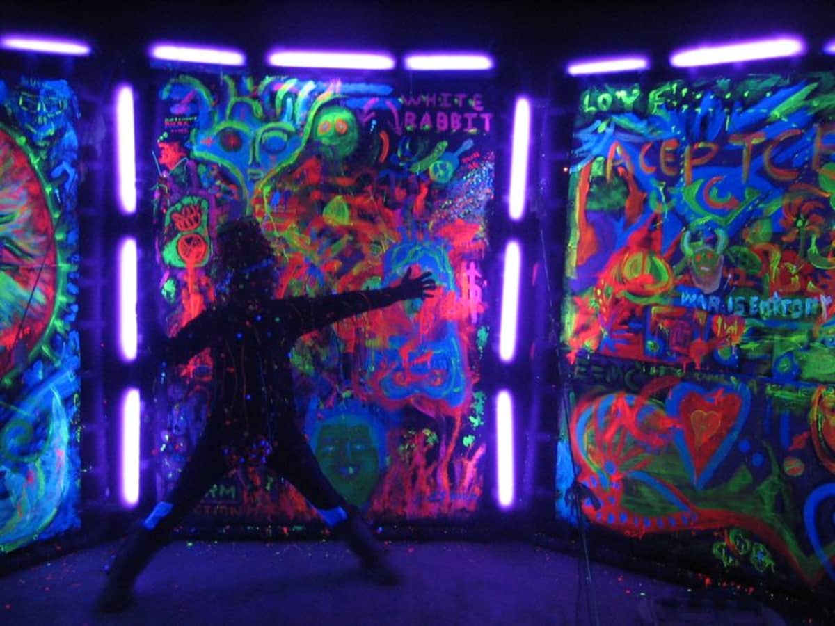Black Light Reactive Clothes and cool neon glow party ideas at