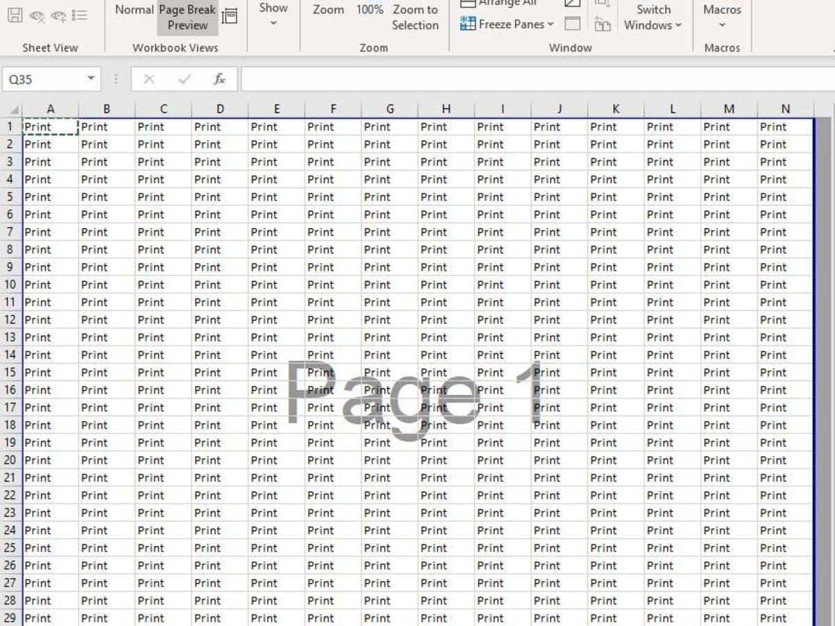 print preview in excel for mac 2016