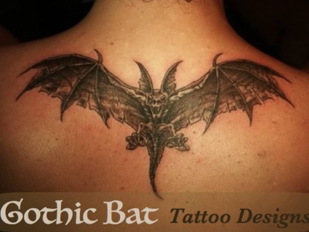 bat chest tattoo design