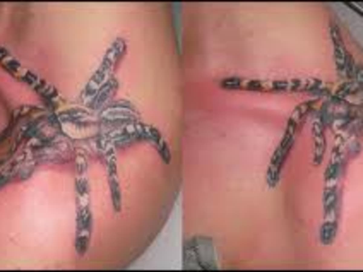 Spiderman Face And Spider Tattoo