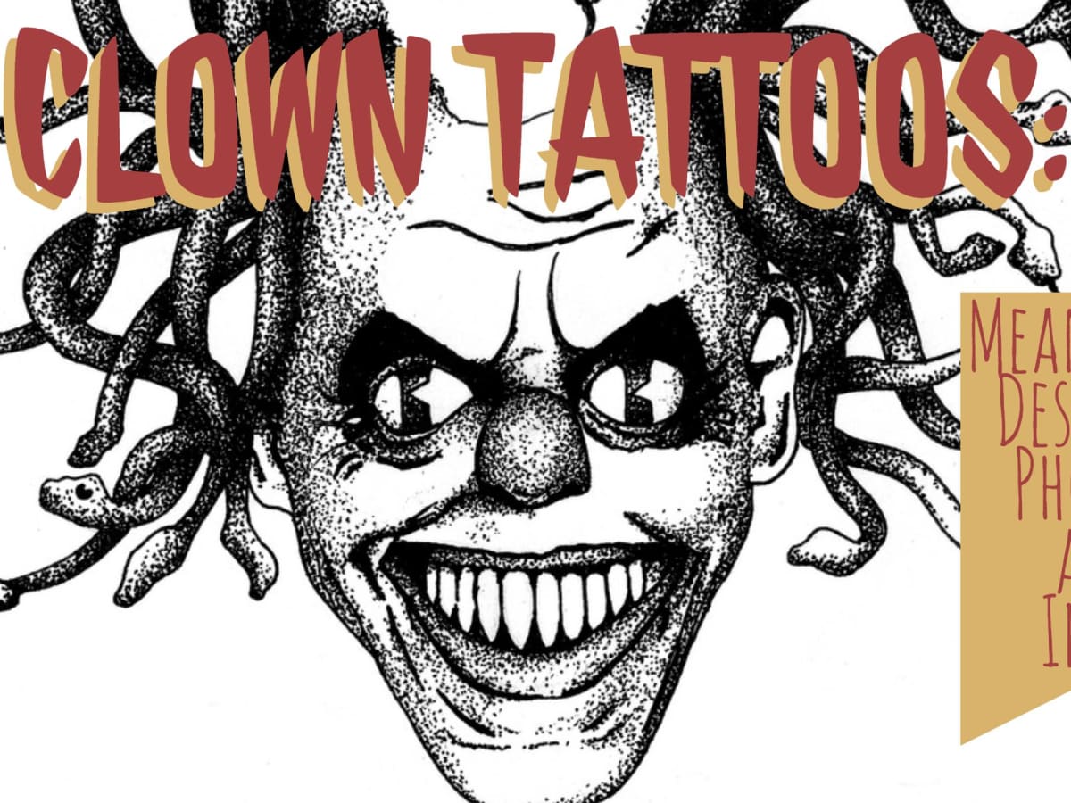 evil clown sleeve tattoo designs