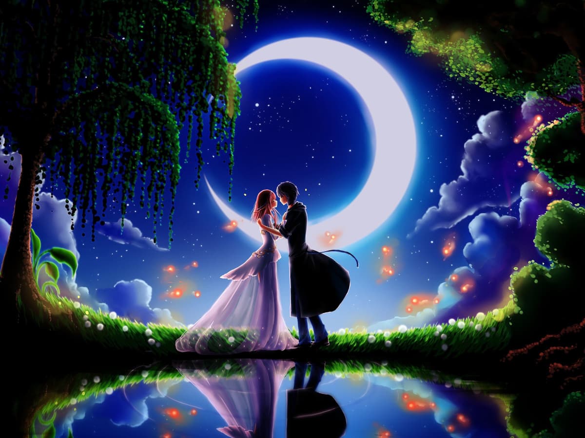 Romantic Full Moon Wallpaper  Download to your mobile from PHONEKY