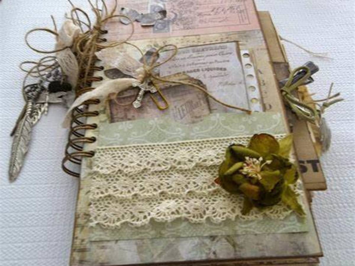 Creative Junk Journaling on Old Book Pages