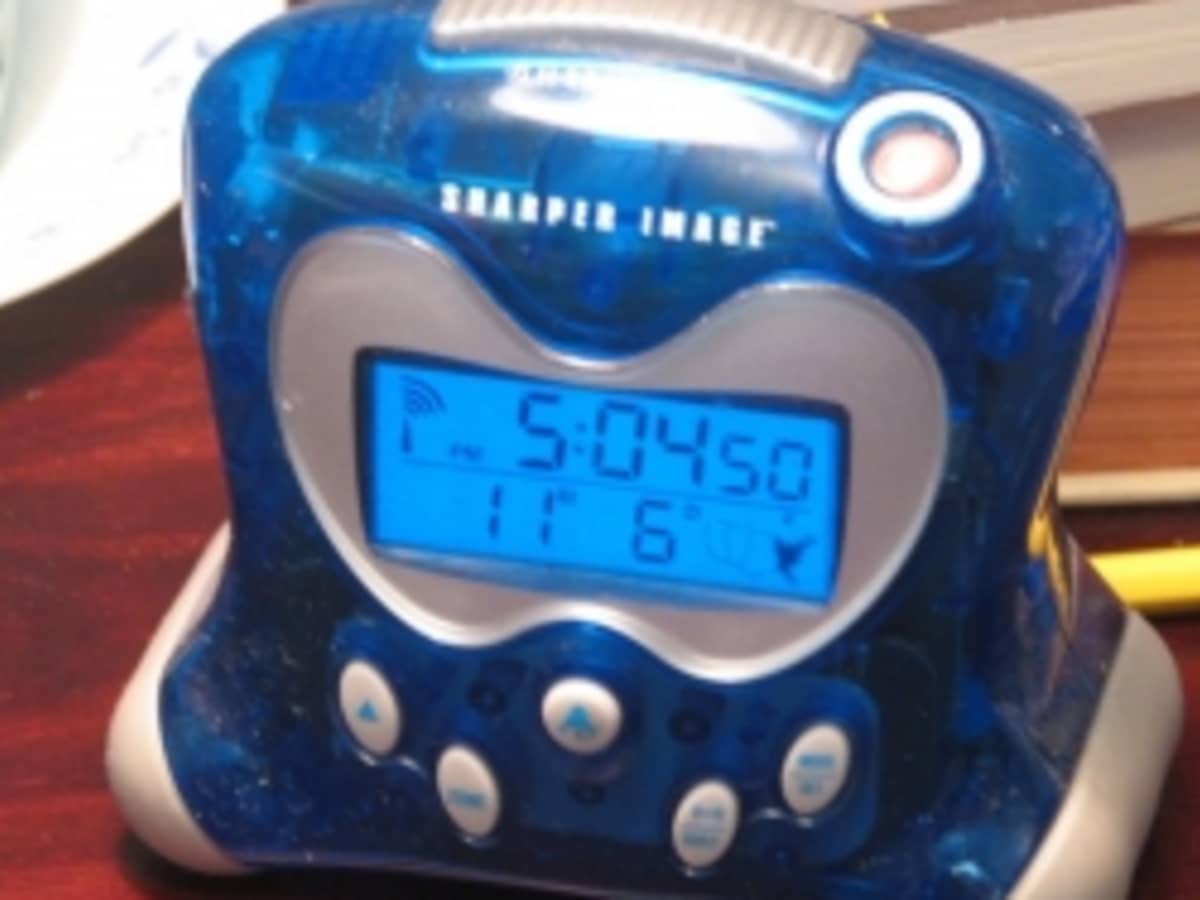 Oregon Scientific Self setting atomic travel thermometer alarm clock