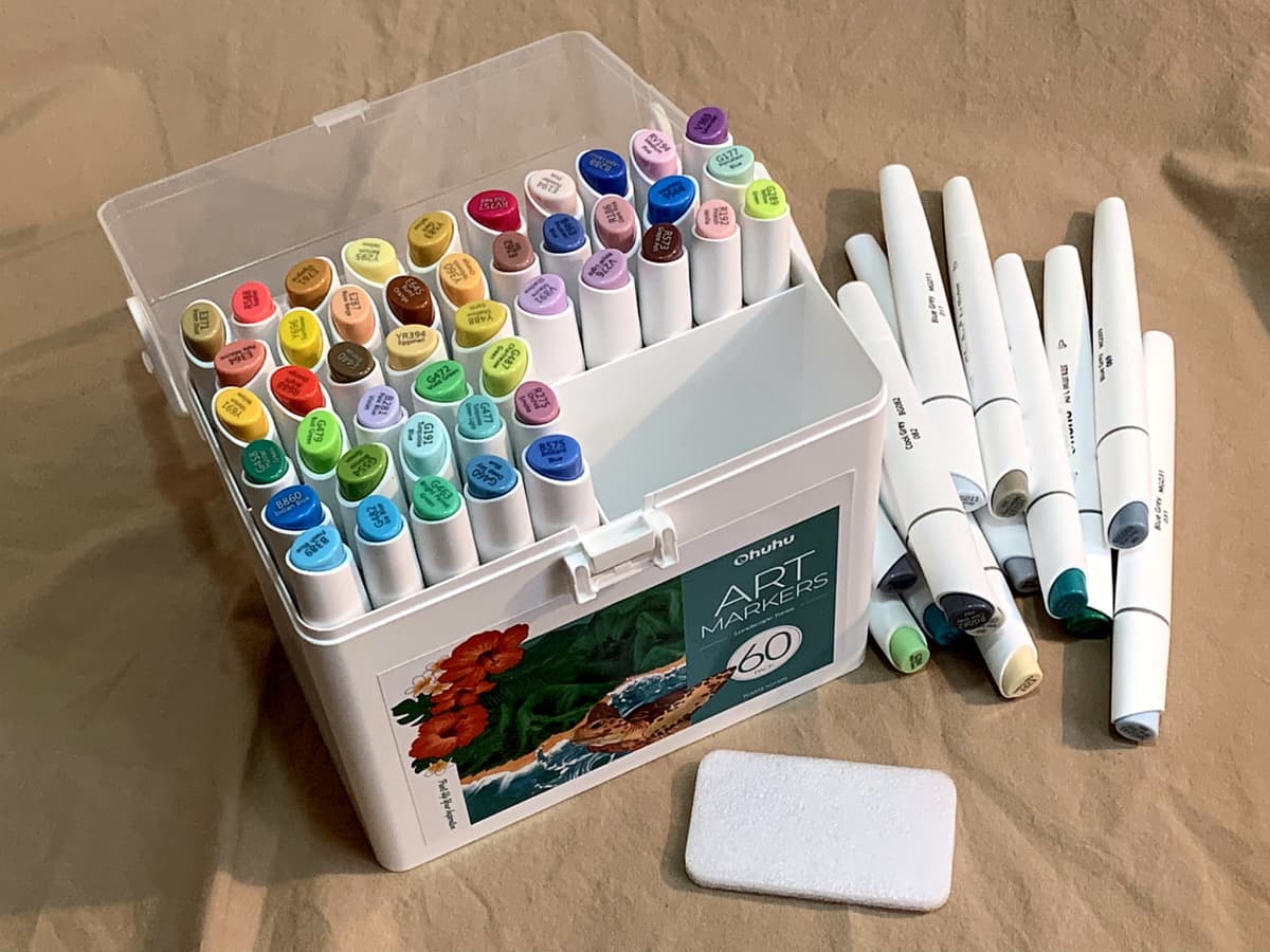 Ohuhu 60 Colors Dual Tips Permanent Art Marker