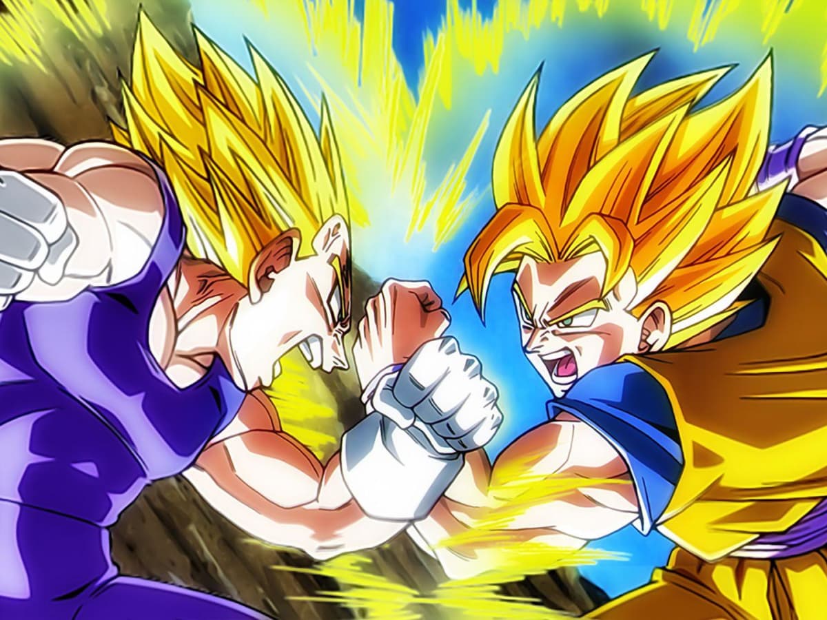 Goku VS. Vegeta-A Kamehameha/Final Flash battle