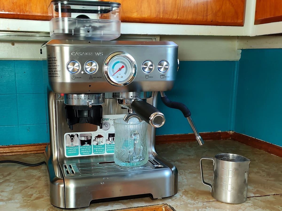 Review of the Casabrews Espresso Machine With Grinder - Delishably