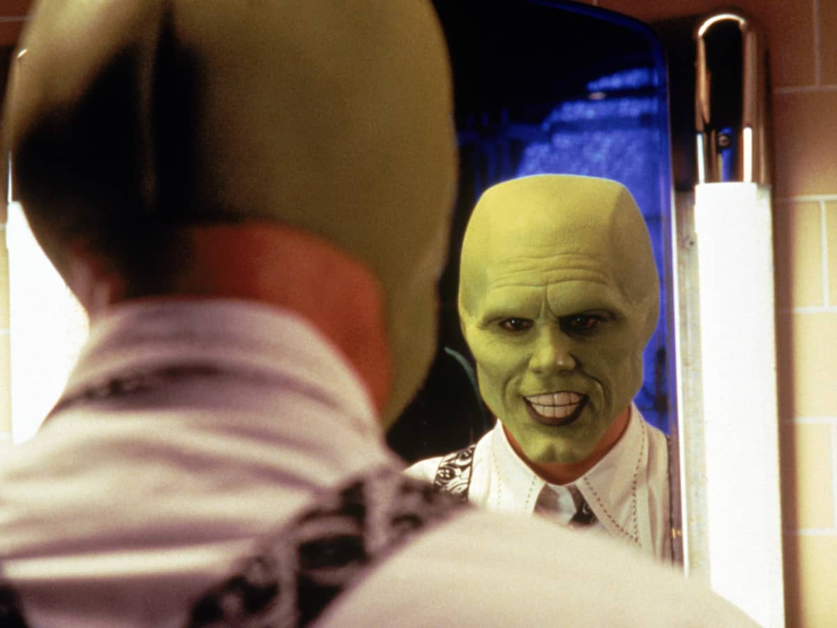 The replica of the green mask Stanley Ipkiss (Jim Carrey) in the movie the  Mask