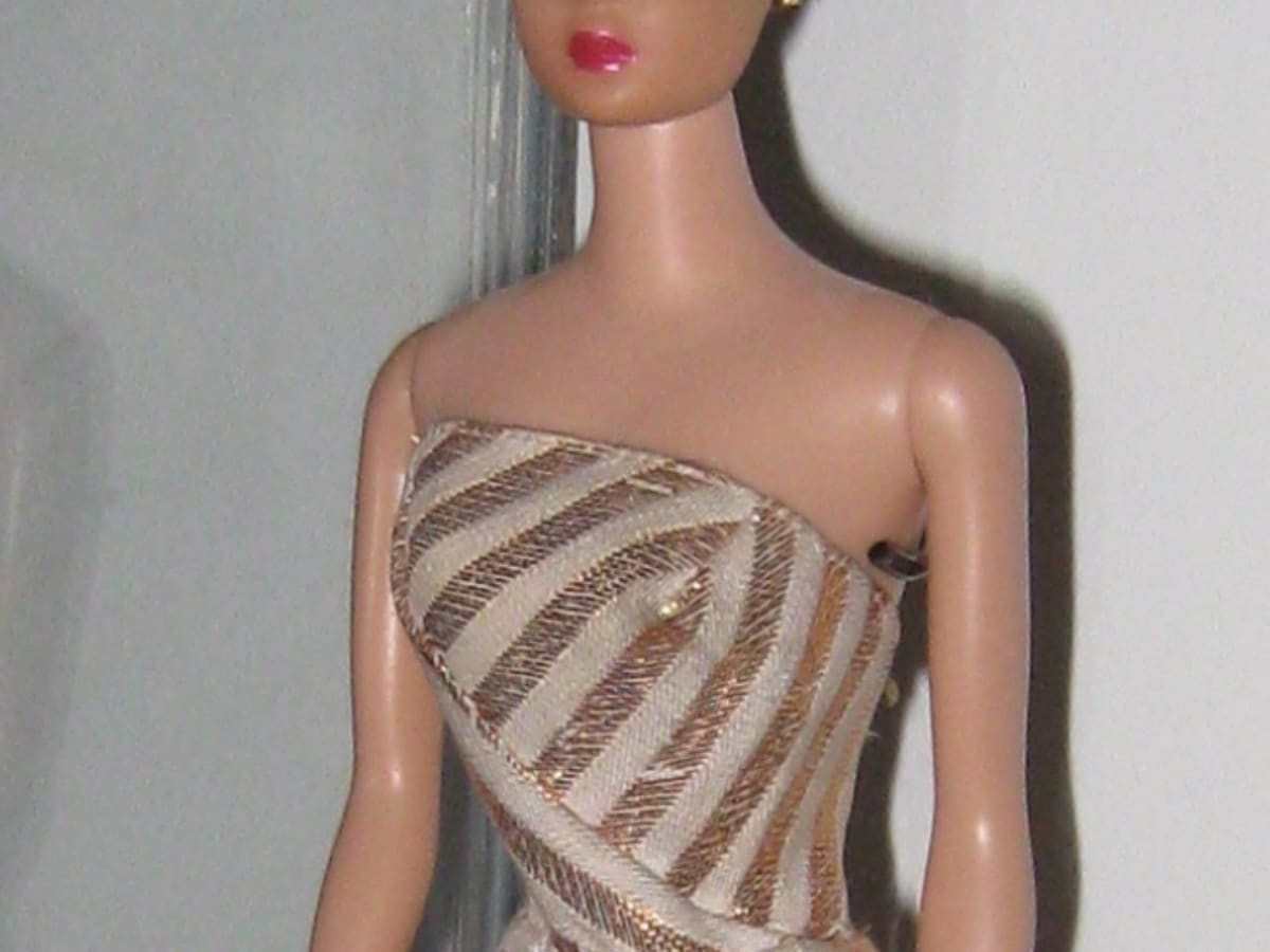 Orange /& White Ball Gown with Gold Sequins Made to Fit Barbie Doll