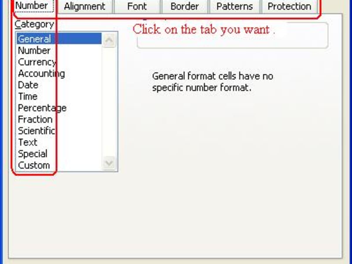 Using The Format Menu Of Microsoft Office Excel 03 Hubpages