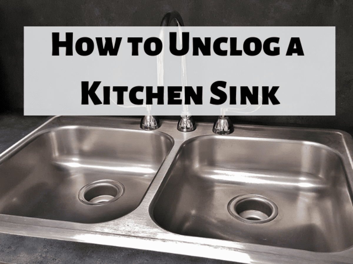kitchen sink clogged with standing water