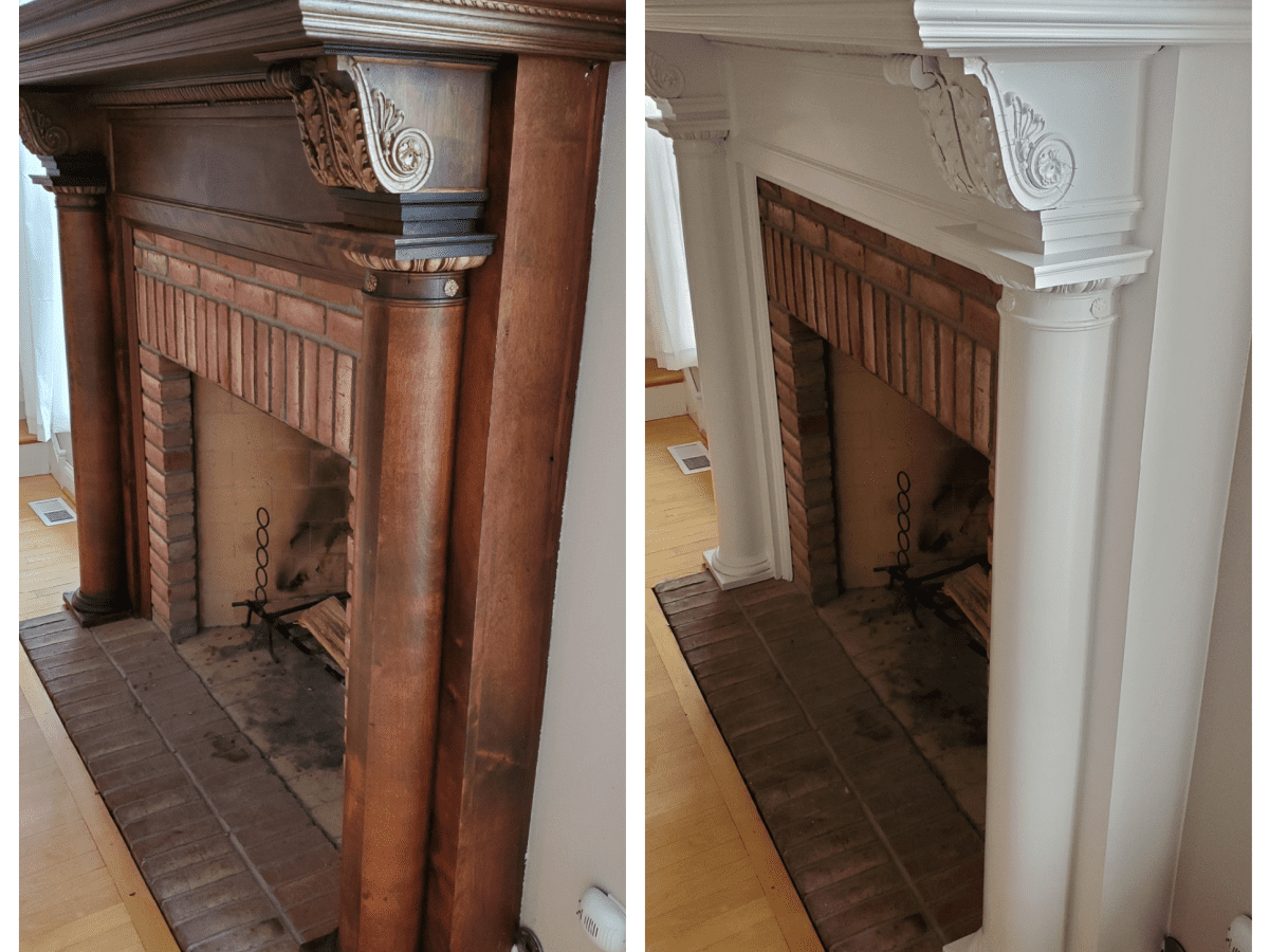 Tips For Painting A Fireplace Mantel, Can You Paint Cast Iron Fireplace White