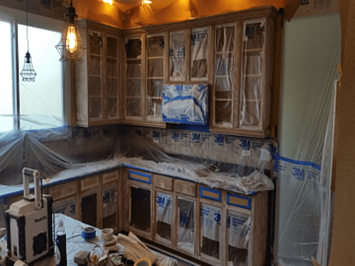 How To Mask Wall Cabinets For Spray Painting Dengarden