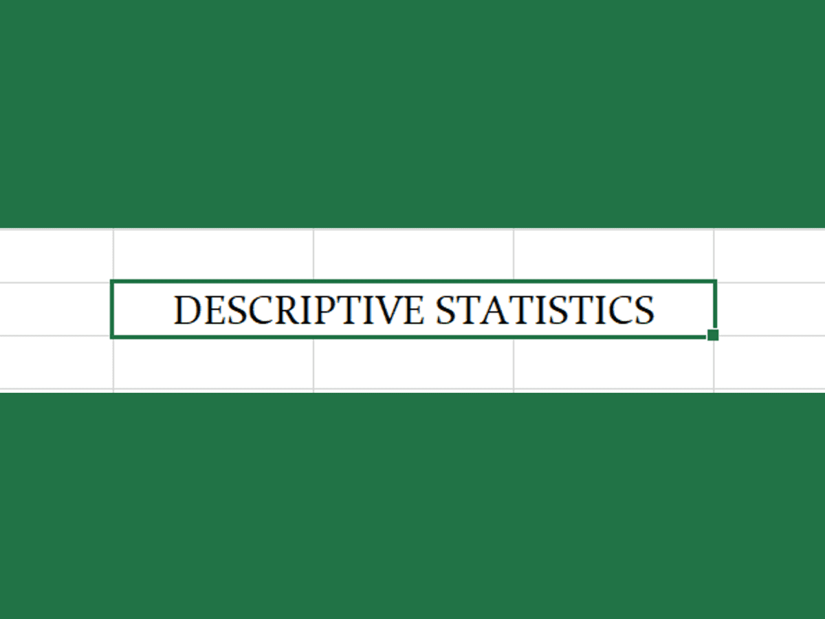 descriptive statistics data analysis excel