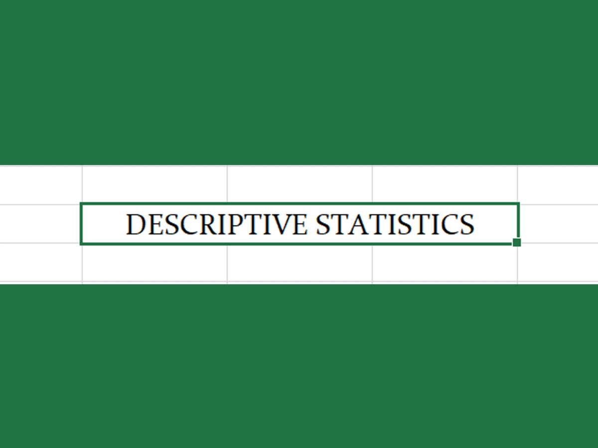 how to find descriptive statistics in excel 2013