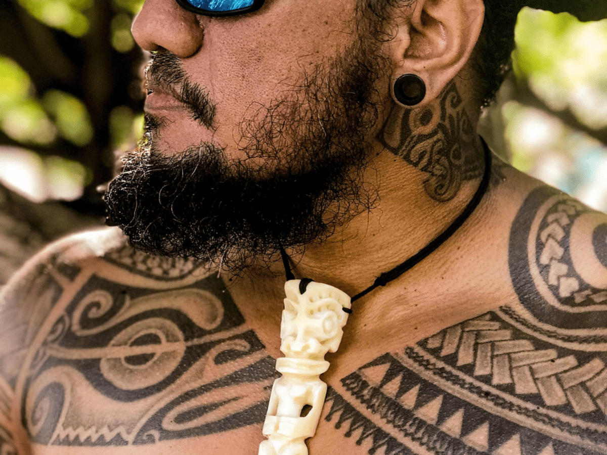 Polynesian Chest & Sleeve Tattoo
