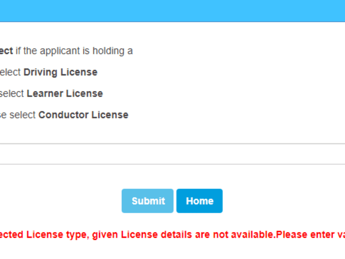 Driver S License Details Not Available On Sarathi Parivahan Portal Axleaddict