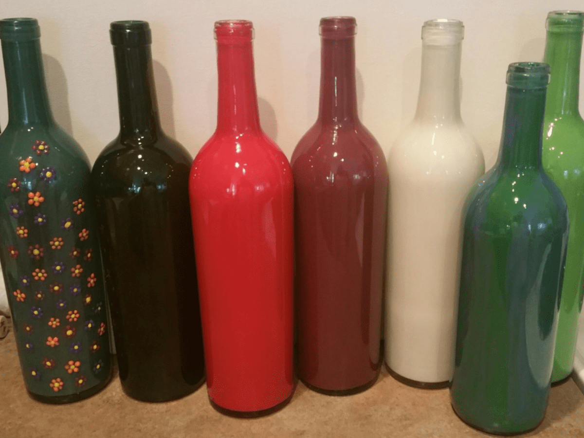 DIY Painted Wine Bottles How to Upcycle Trash Into Art in Five