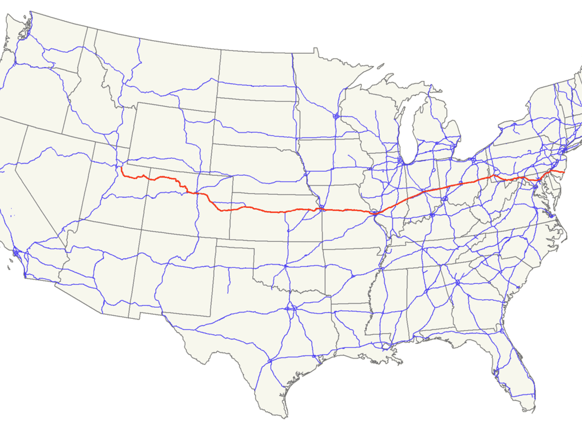 US Highway 40 From New Jersey to Pittsburgh With No Tolls